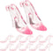 72Pcs Mini Doll Shoes Crystal High Heel Shoe Doll House Princess Decorations (Pink)...