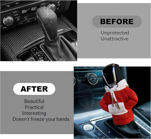 Car Gear Shift Cover,Car Shift Knob Hoodie,Funny Fashionable Winter Warm Gear Shift Knob Cover Sweater Shirt,Auto Interior Universal Car Decor Acc...