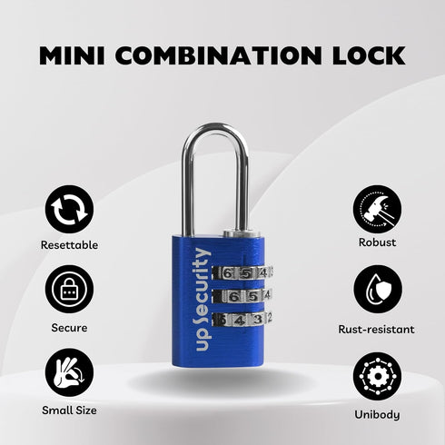 Combination Lock 3 Digit Small Padlock,Combo Lock, Luggage Lock for Travel, Waterproof Password Resettable Padlock for Gym Locker/Luggage/Gate/Cas...