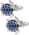Novelty Silver Tone With Transparent Blue Enamel Sea Turtle Cufflink Turtoise Cuff links...
