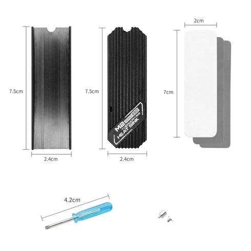 YACSEJAO M.2 2280 SSD heatsink M.2 Heatsink NVMe Cooler with Thermal Silicone pad for PC M.2 PCIE NVMe SSD, Black...