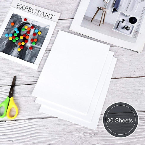 30 Sheets Double Sided Sticky Foam Sheets 7.9 x 5.9 Inch White Self Adhesive Foam Sticky Sheets 3D Dual-Adhesive Foam Sheets Foam Tapes for DIY Sc...