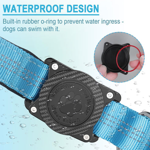 Airtag Dog Collar, Waterproof Air Tag Holder Dog Collar, Reflective Comfortable Padded, Adjustable Pet Collar for Small Medium Large Heavy Duty Do...