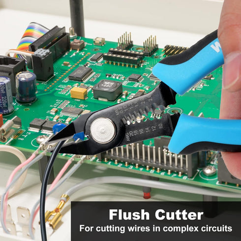 WGGE Wire Cutters Precision Flush Pliers with Supplementary Stripping, Cutting Pliers, Handy and Slim Diagonal Cutters, Ultra Sharp Wire Cutter, 1...