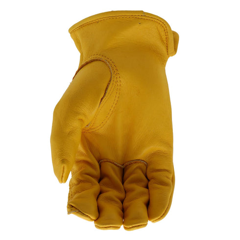 Boss Men's Durable Premium Grain Cowhide Leather Driver Work Glove, Abrasion Resistant, Durable, Keystone Thumb, Yellow, Large (B81021-L)...