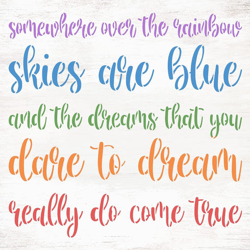 Somewhere Over The Rainbow Stencil by StudioR12 | Craft DIY Kids Room, Nursery Decor | Paint Wood Sign & Word Art Wall Decor | Select Size (12 x 1...