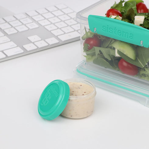 Sistema 4-Piece Salad Dressing and Condiment Containers with Lids for Lunch...