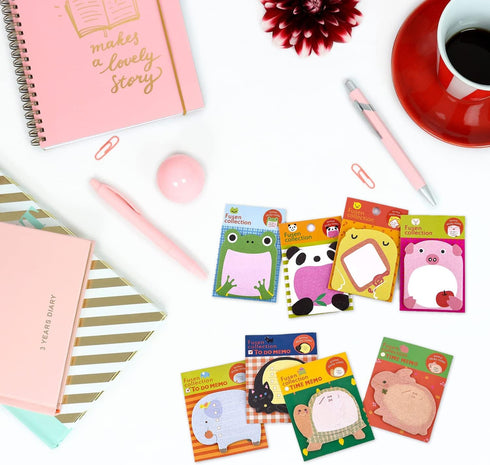 16 Pieces Cute Sticky Notes Cartoon Animal Sticky Notes Kawaii Self Sticky Memo Pads Notes for Kids Students Home School Office Easter Bunny Gifts...