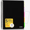 SUNEE 5 Subject Notebook College Ruled - 300 Pages, 8.2"x10.8", 5 Pocket Colored Dividers, 3-Hole Punched Paper, Black...