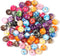 200PCS Acrylic Beads for Jewelry Making Round Loose Beads Charms Ink Patterns for Bracelets Earring Necklace Rings Adults Beading DIY Art Craft Pr...