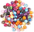 200PCS Acrylic Beads for Jewelry Making Round Loose Beads Charms Ink Patterns for Bracelets Earring Necklace Rings Adults Beading DIY Art Craft Pr...