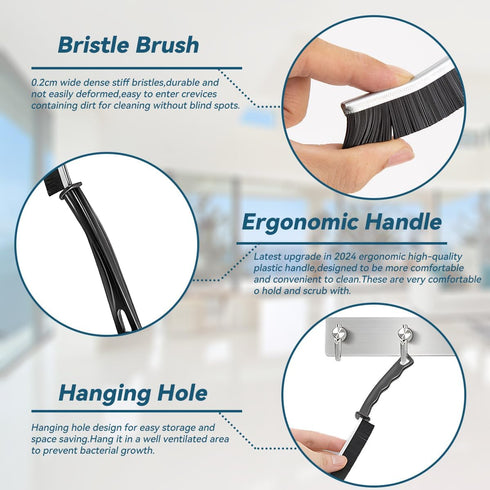 3 Pcs Hard Bristle Cleaning Brush, Crevice Gap Cleaning Brush, Small Cleaning Brushes, Toilet Brush, Scrub Brush for Shower Tile, Multifunctional ...