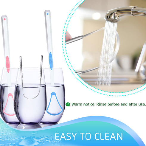 4PCS Tongue Scraper, Stainless Steel Tongue Cleaners, 100% BPA Free Fresher Tongue Tools, Healthy Oral Hygiene Brushes, Medical Grade Reusable Sta...