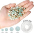 100Pcs 6mm Natural Frosted Amazonite Gemstone Beads Round Loose Stone Beads for Jewerly Making with Crystal Stretch Cord...