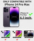 for iPhone 14 Pro Max Case 6.7" with Belt Clip Holster Kickstand, 2 Screen Protector & 2 Camera Lens Protector, Heavy Duty Full Body Protection Ph...