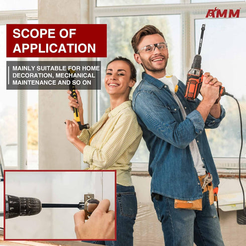 AMM 6-Piece Impact Grade Socket Adapter Set, 3-Inch & 6-Inch Power Drill Socket Driver Adaptor, 1/4", 3/8", 1/2" Hex Shank Adapt Your Power Drill ...