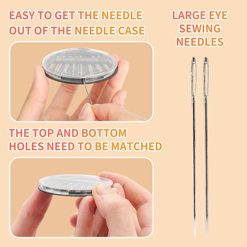 YaCaTaM Sewing Kit, Sewing Box with Magnifying Glass, Sewing Supplies with Sewing Needles, Sewing Thread, Sewing Products Accessories, Sewing Kit ...