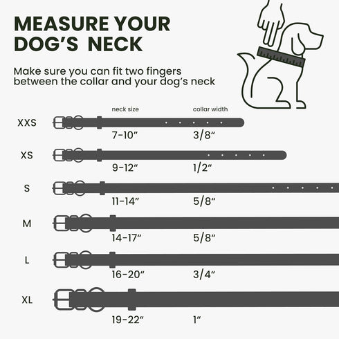 Rolled Leather Dog Collar Soft Round Collars, ID Tag for Small Medium Large Dogs (14-17 inch, Black Midnight & Black Buckle)...