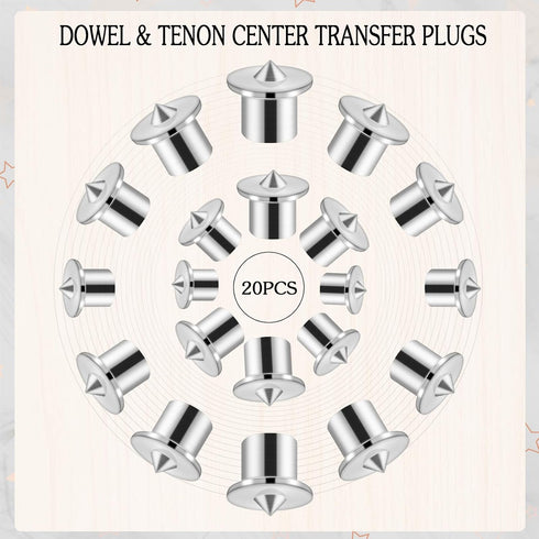 Dowel Pins Center Point Set, Dowel and Tenon Center Transfer Plugs Doweling Centering Pins Transfer Plugs Drill Hole Tool for Center Point Woodwor...