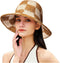 Sun Hats Checkerboard Straw Bucket Hat for Women Packable Crochet Wide Brim Floppy Beach Hats Traveling Summer Accessories...