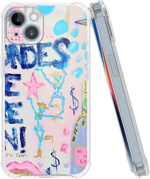 Preppy Art Phone Case Fit for iPhone 15 Plus — Wireless Charging Shockproof Clear Blondes Have More Fun Phone Cover Gift for Boy Girl Men Women...