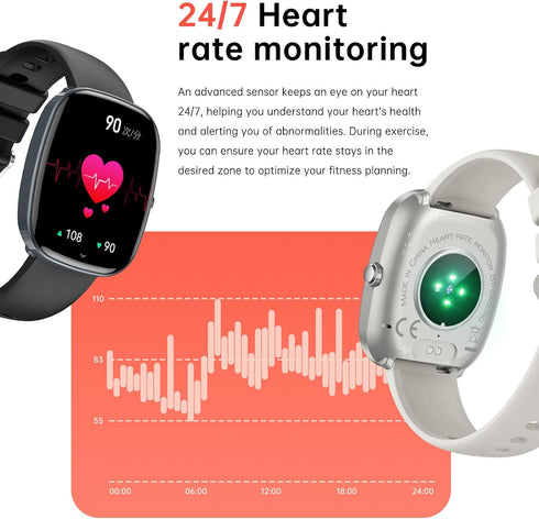 Smart Watches Men Women Fitness Tracker for Men Smartwatch Bluetooth Call Make/Answer Reminder Heart Rate Sleep Monitor Step Pedometer Counter Wat...