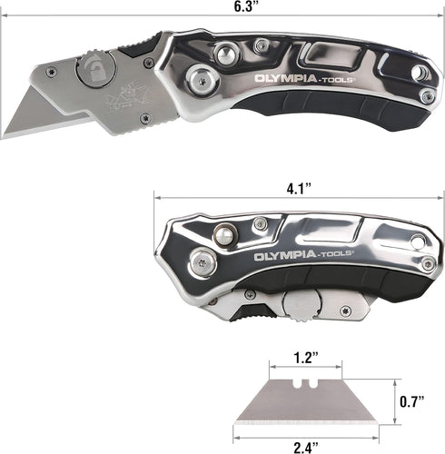 Olympia Tools 33-125 Turbofold Stainless Steel Utility Knife...