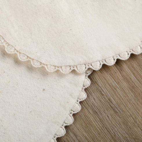 GZMM Baby Bib For Girls,Reversible Waterproof Handmade Natural Cotton Baby Drool Bib 0-12 months 2 Pack (off-white color, 0-12 months)...