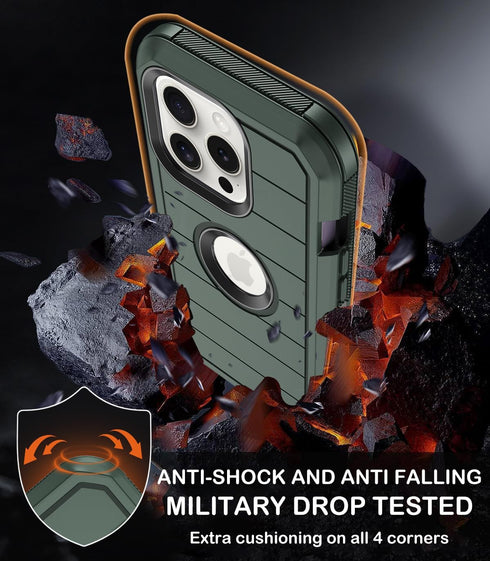 for iPhone 12 Pro Max Case with Built-in Screen Protector,Belt Clip Holster,Heavy Duty Shockproof Drop Protection Military Grade Full Body Rugged ...