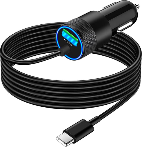 ?MFi Certified?iPhone 15 Fast Car Charger, Braveridge 75W Dual USB-C PD&QC Car Power Cigarette Lighter USB Car Charger Adapter with 6FT Type-C Cab...