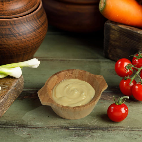 Snack Bowls Set, Small Bamboo Sauce Dish Dipping Bowls with Small Handle for Appetizers, Dips, Sauce, Nuts, Candy, Olives, Seeds, Desserts and Mor...