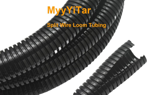 1in-10ft Split Wire Conduit Looms Tube Management Organizer Flexible Cover – Black......