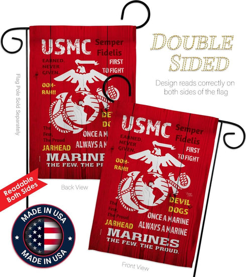 Breeze Decor USMC Armed Forces Marine Corps Semper Fi United State American Military Veteran Retire Official House Decoration Banner Small Yard Gi...