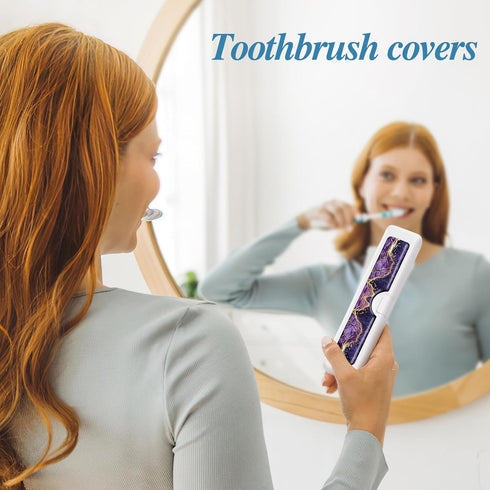 2 Pcs Toothbrush Travel Case, Convenient Colorful Pattern Travel Toothbrush Case and Travel Toothbrush Holder, Toothbrush Covers and Toothbrush Ho...