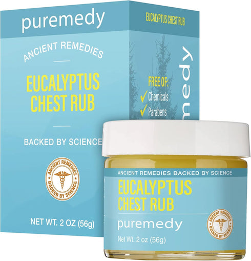 Puremedy Eucalyptus Chest Rub, Homeopathic Remedy to Promote Deep Breathing and Relaxation (2oz)...