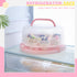 Ohuhu Cake Carrier, BPA-Free Cake Holder Storage Container Cupcake Carrier Keeper - Cake Stand with Lid 2 Handles Portable Round Two Sided Base fo...
