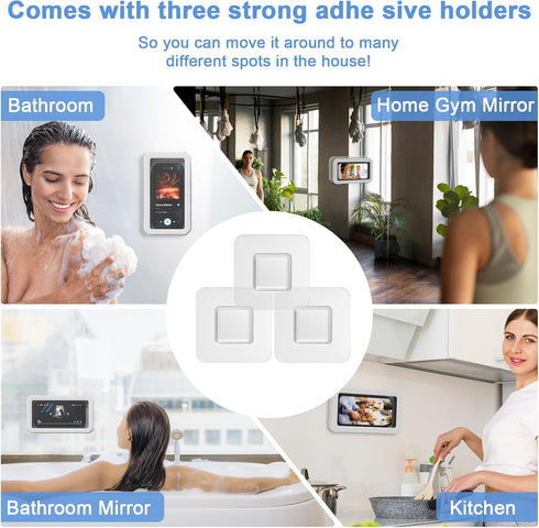 Shower Phone Holder Waterproof, 480°Rotating Waterproof Phone Holder for Shower Adjustable Anti-Fog Shower Phone Case Holder Bathroom Wall Phone M...