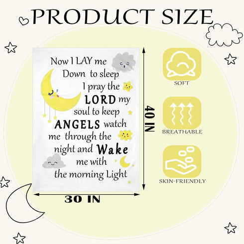 Peryiter Christian Gift for Baby Baptism Gift Plush Baby Blanket with Dotted Backing Baptism Blanket Scripture Quote Bible Verse Blanket for Newbo...