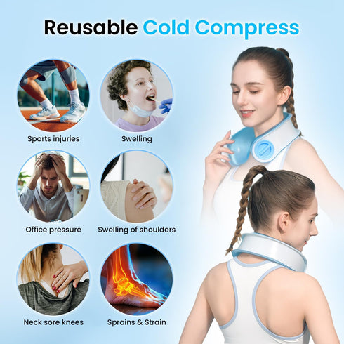 samply Ice Pack Wrap for Neck and Shoulders, Cold Packs for Injuries, Swelling and Pain Relief, Wearable Neck Cooling Towels for Reusable Cold Com...