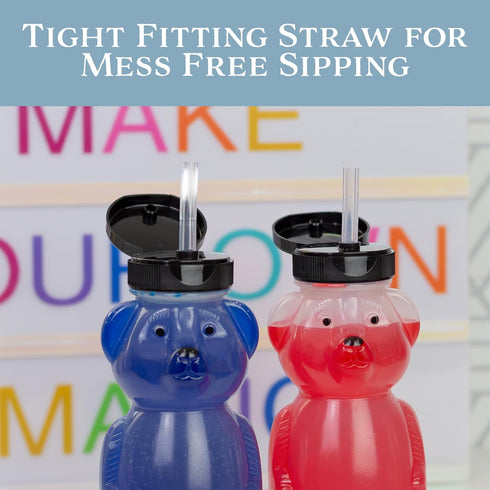 Cornucopia Brands Honey Bear Straw Cups (3-Pack); 8-Ounce Therapy Sippy Bottles w/Flexible Straws...