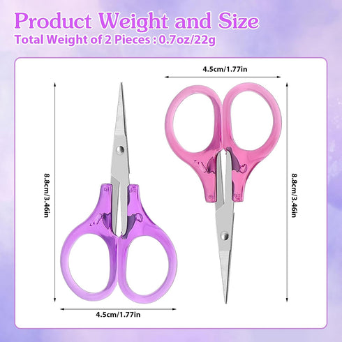 2 PCS Small Scissors All Purpose Kid Scissors with Protective Cover Mini Craft Scissors Precision Straight Fine Tips Design for Scrapbooking Paper...