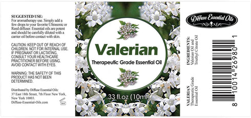 Diffuse Essential Oils 10ml - Valerian Essential Oil - 0.33 Fluid Ounces...