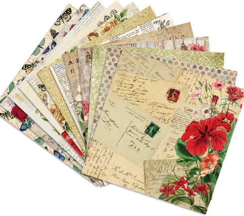 24 Sheets Floral Pattern Paper, Floral Patterned Cardstock Paper 6" x 6" Scrapbooking Supplies Paper Decorative Craft Paper for DIY Card Making Ph...