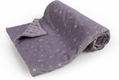 Baby Blanket for Boys Girls Soft Minky with Double Layer Dotted Backing, Star and Moon Printed 30 x 40 Inch Receiving Blanket (Violet)...