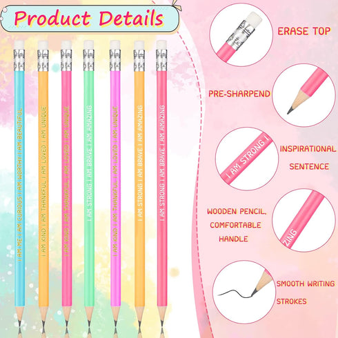 36 Pcs Back to School Gifts for Students Gifts from Teacher Inspirational Pencils Student Motivational Sayings Pre Sharpened Pencils #2 HB Wood Pe...