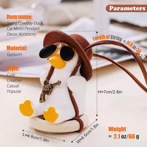 Swing Duck Hanging for Car Rearview Mirror Cute Car Pendant for Vehicle Mirror Decor Adorable Home Suspension Deco Gift...