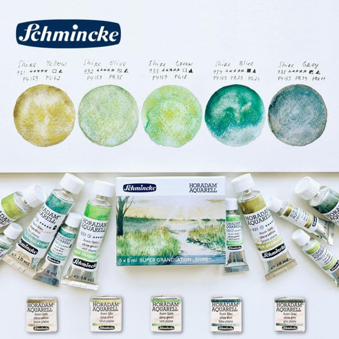 Schmincke - HORADAM® AQUARELL, Super Granulation, 14 934 006 Shire Blue, 15 ml tube, very strong granulating colors, finest, super granulating wat...