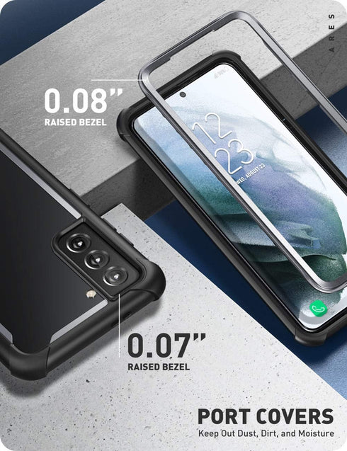 i-Blason Ares Series Case Designed for Galaxy S21 5G (2021 Release), Rugged Clear Bumper Case (Black)...