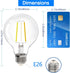 E ENERGETIC LIGHTING G25 LED Bulb, LED Filament Light Bulbs, 3CCT, 2700K/3500K/5000K,High Brightness, 60 W Equivalent,Classic Clear Glass, E26, 6 ...