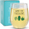 Funny Wine Glass Gift- 17 Oz Stemless Wine Glass (What The Fucculent)...